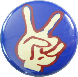 Victory sign Button blau